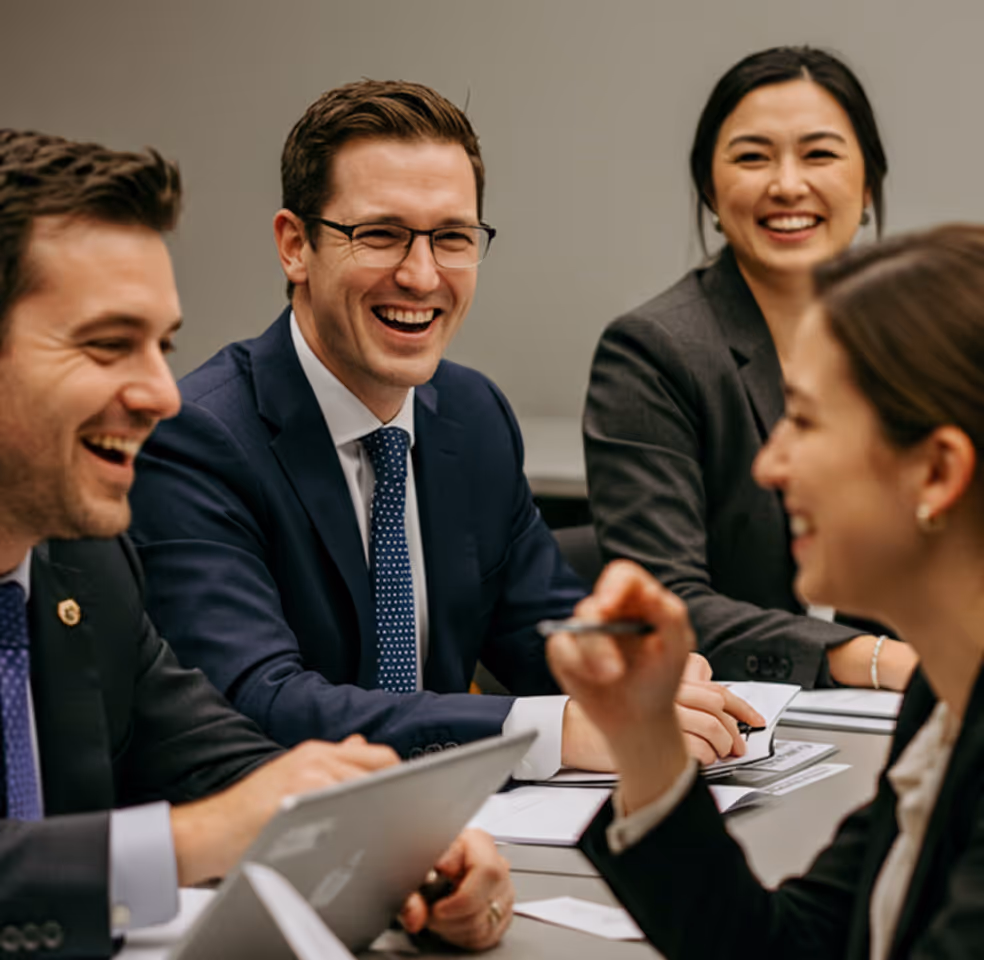 Business people at a table working