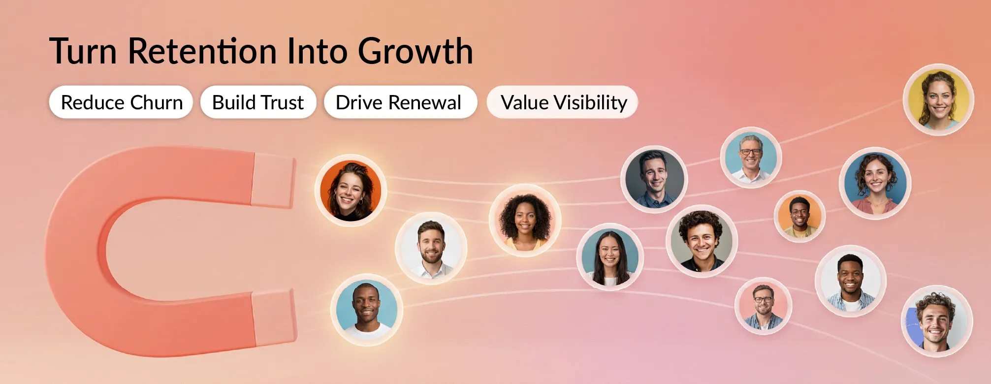 Membership retention strategy visual showing how reducing churn and building trust turns retention into growth.