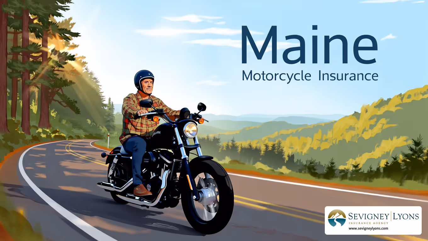 conceptual image depicting motorcycle insurance coverage in Maine