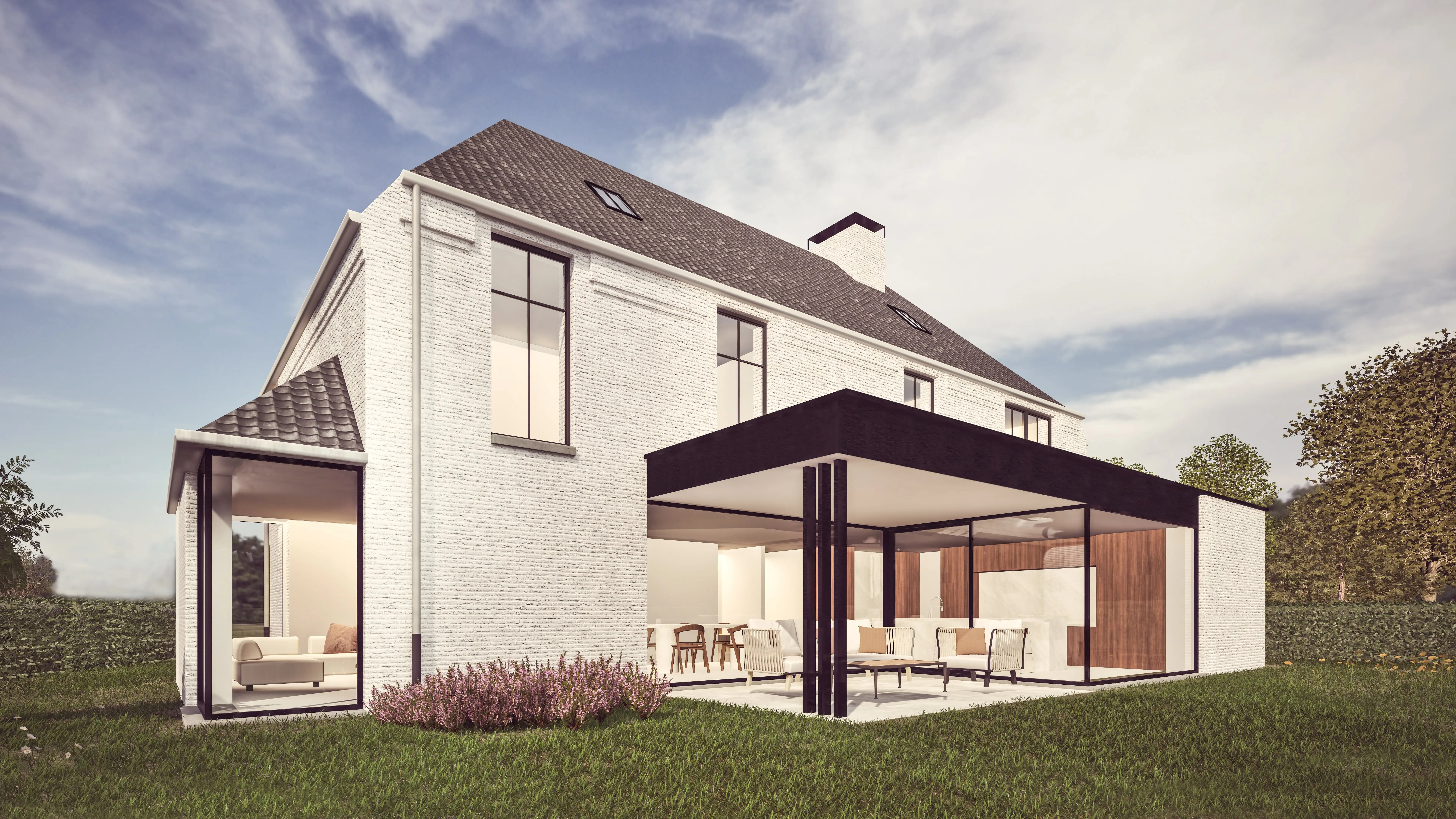 landelijkmodern, moderne manoir woning, kalei, architect as, architectuur, landelijke architectuur, architect limburg