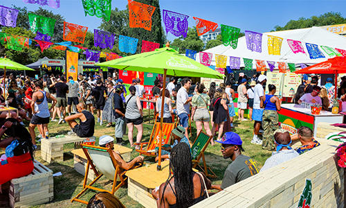 People hanging out at taco fest
