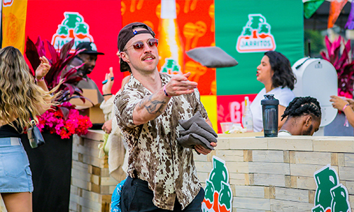 Playing games at taco fest