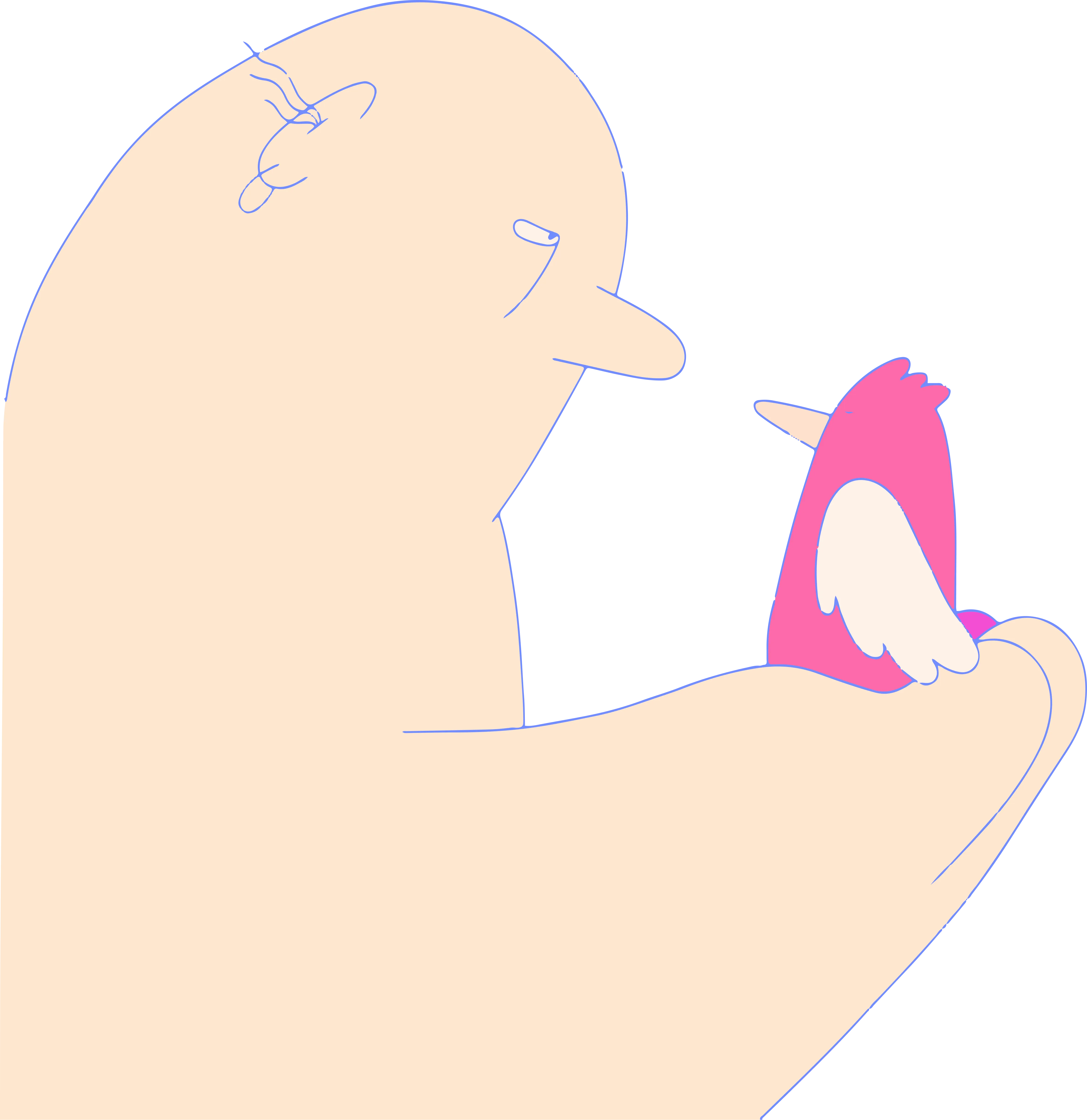 Character with bird on hand.
