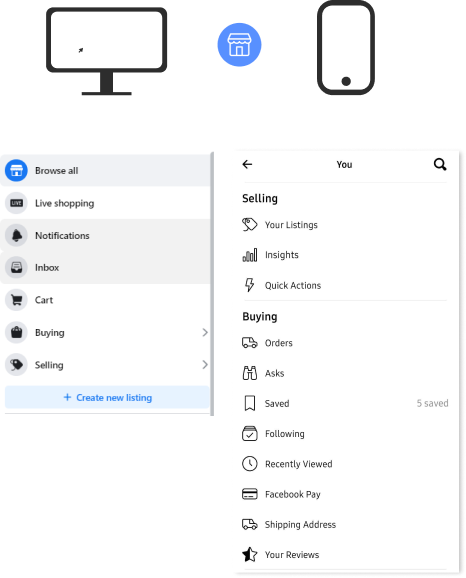 Differences between desktop and mobile platforms of the same app.