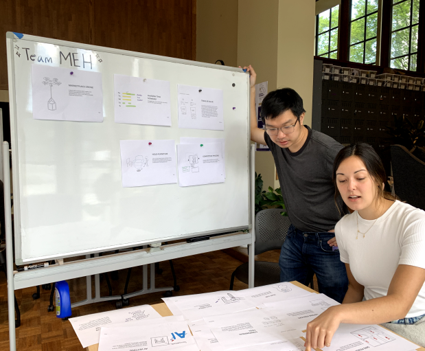 Me narrowing down our ideas with my group.