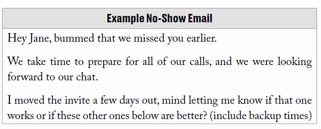 No show email
