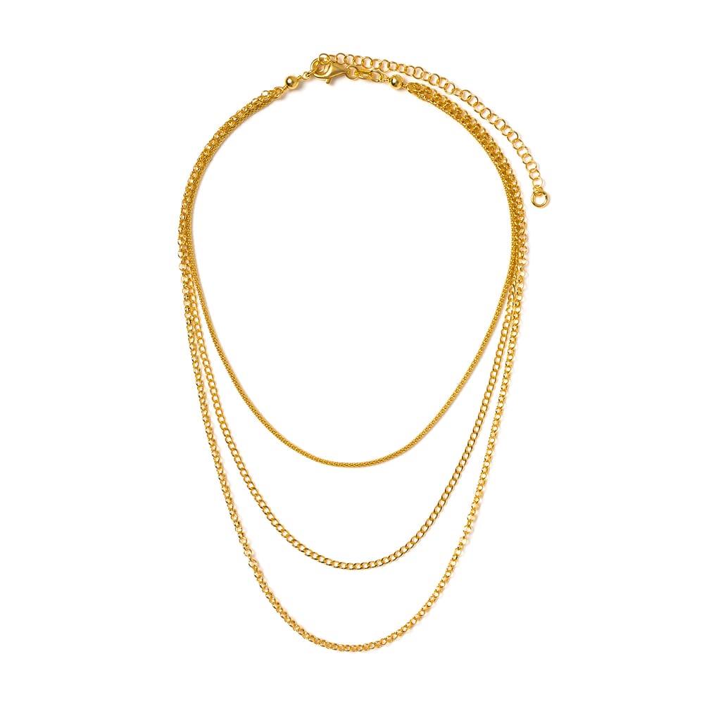 golden necklace shot at top-down angle