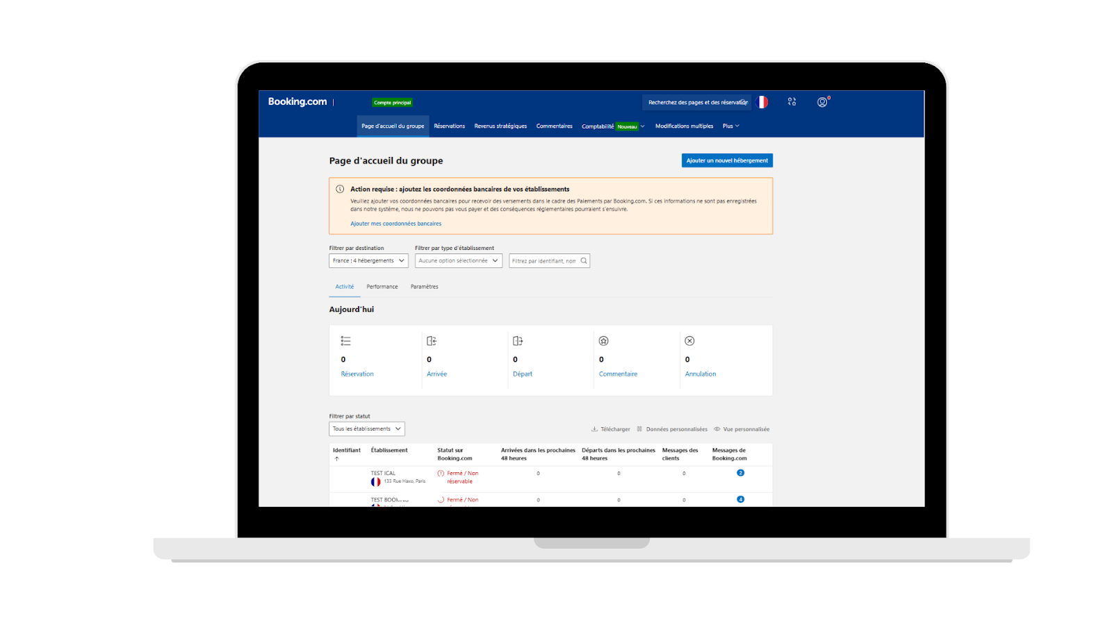 extranet booking connexion