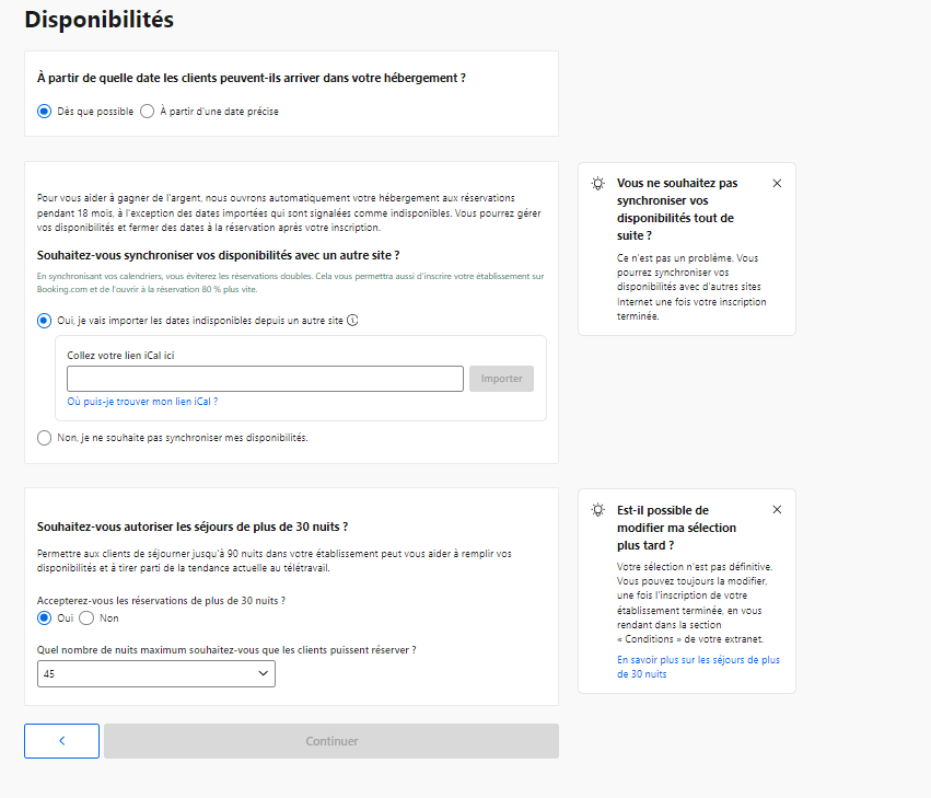 calendrier de réservation booking
