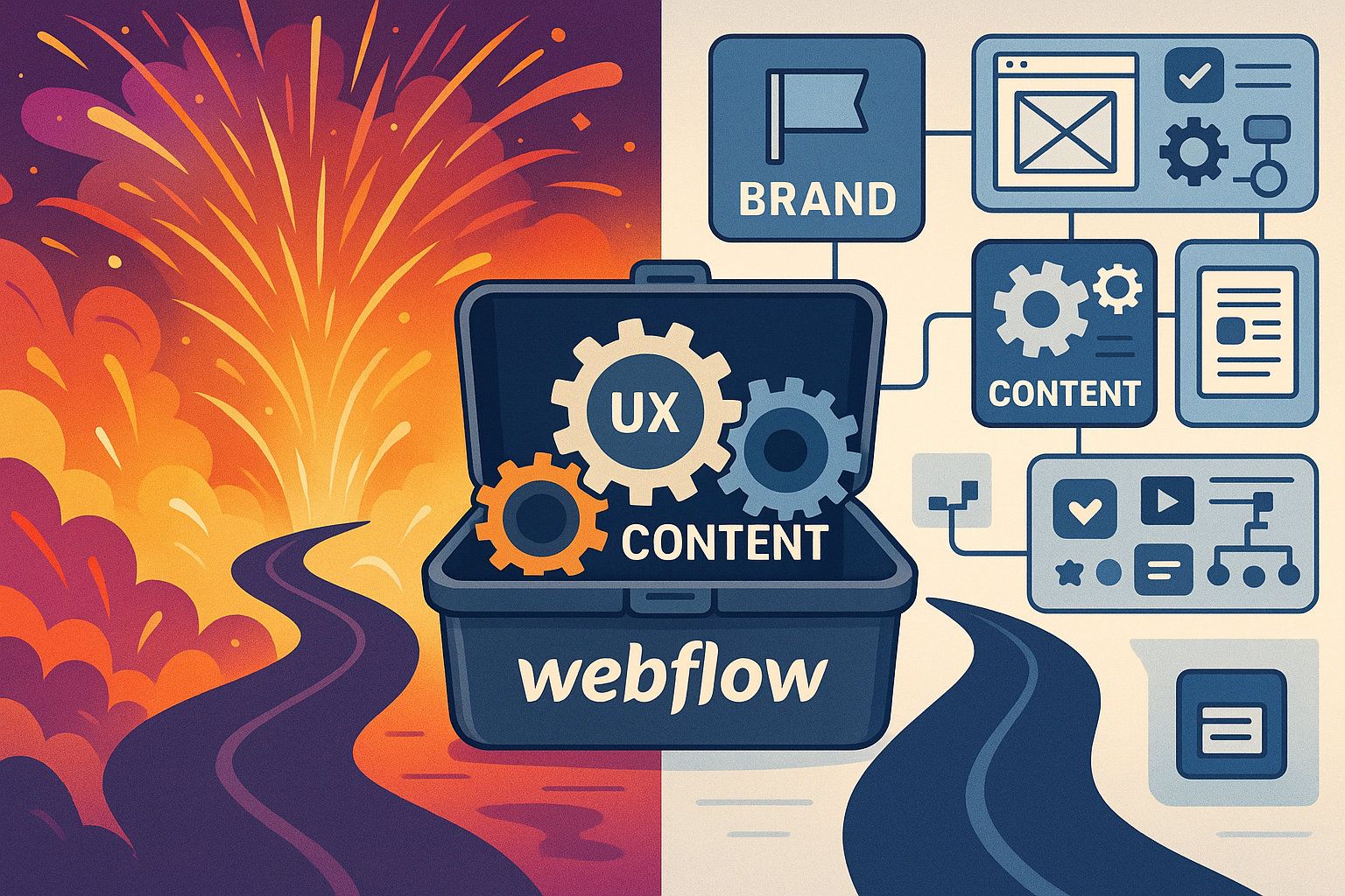 UX trifft Webflow: Markenraum mit Struktur und Content-Bausteinen