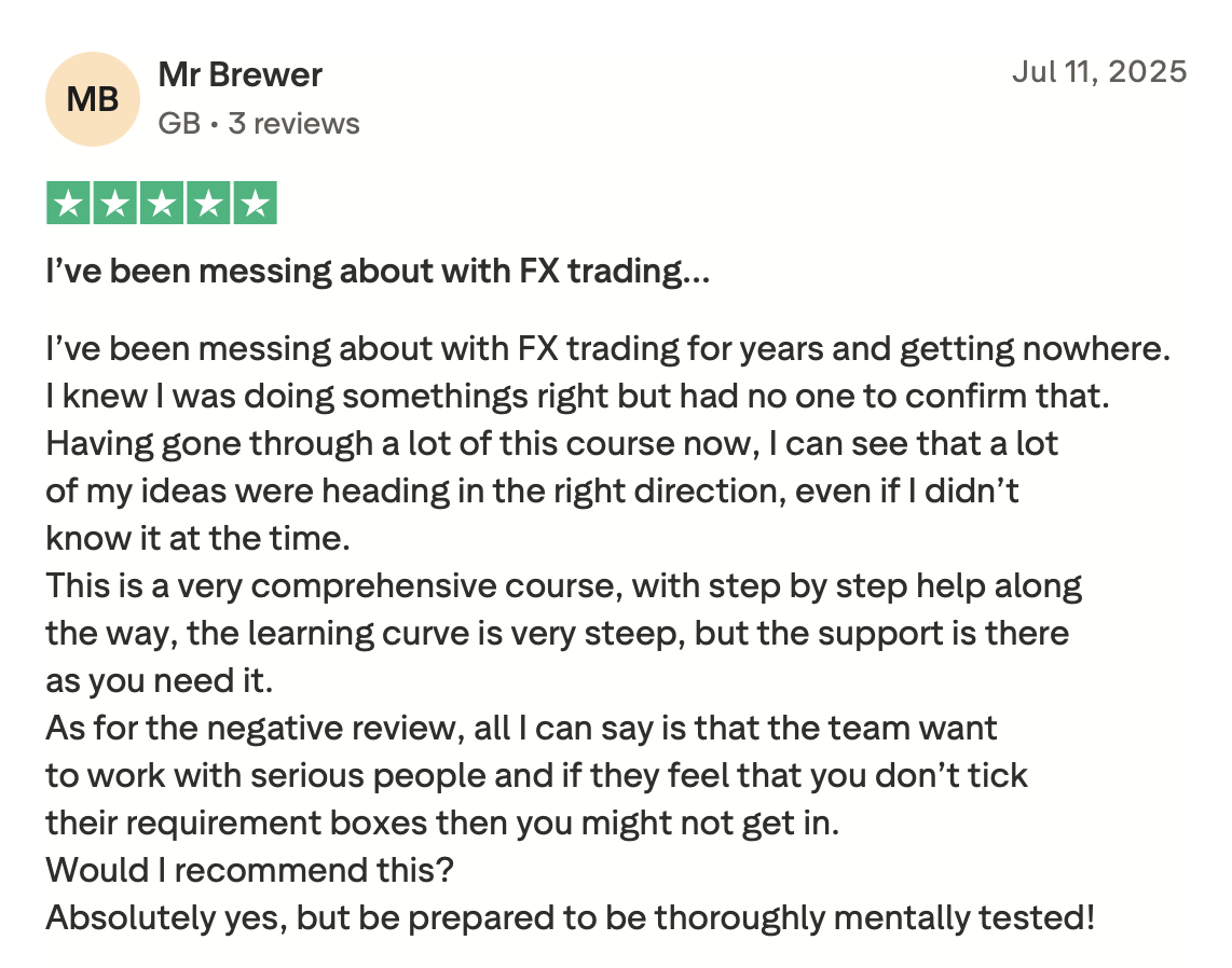 WeTrade Trustpilot review