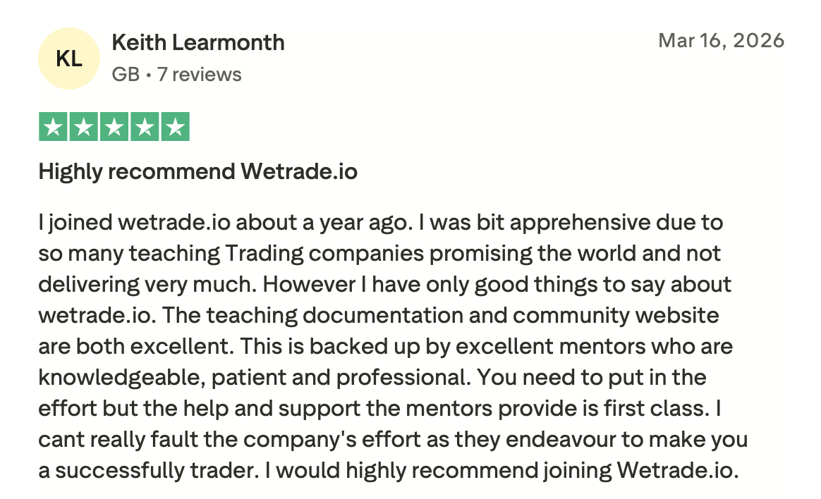 WeTrade Trustpilot review