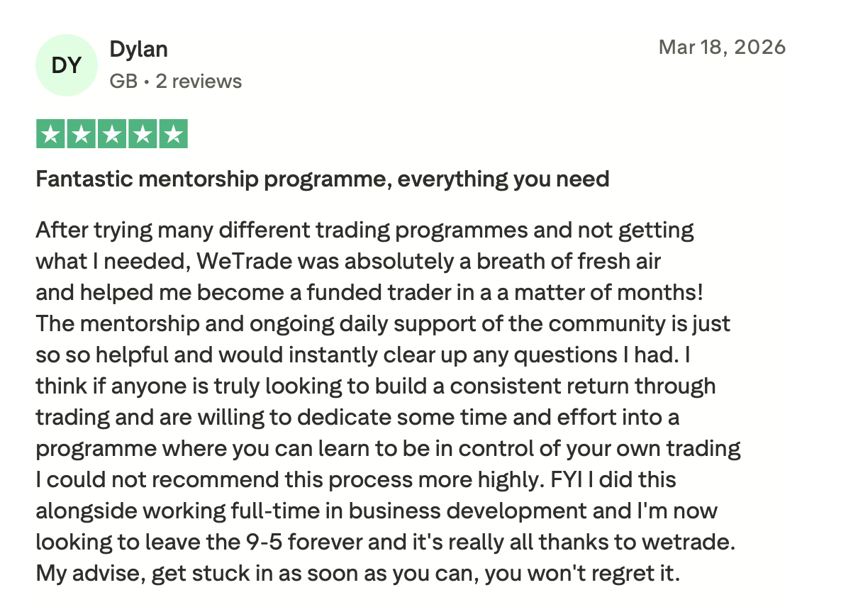 WeTrade Trustpilot review