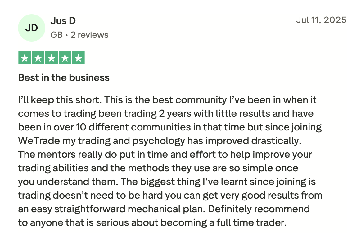 WeTrade Trustpilot review