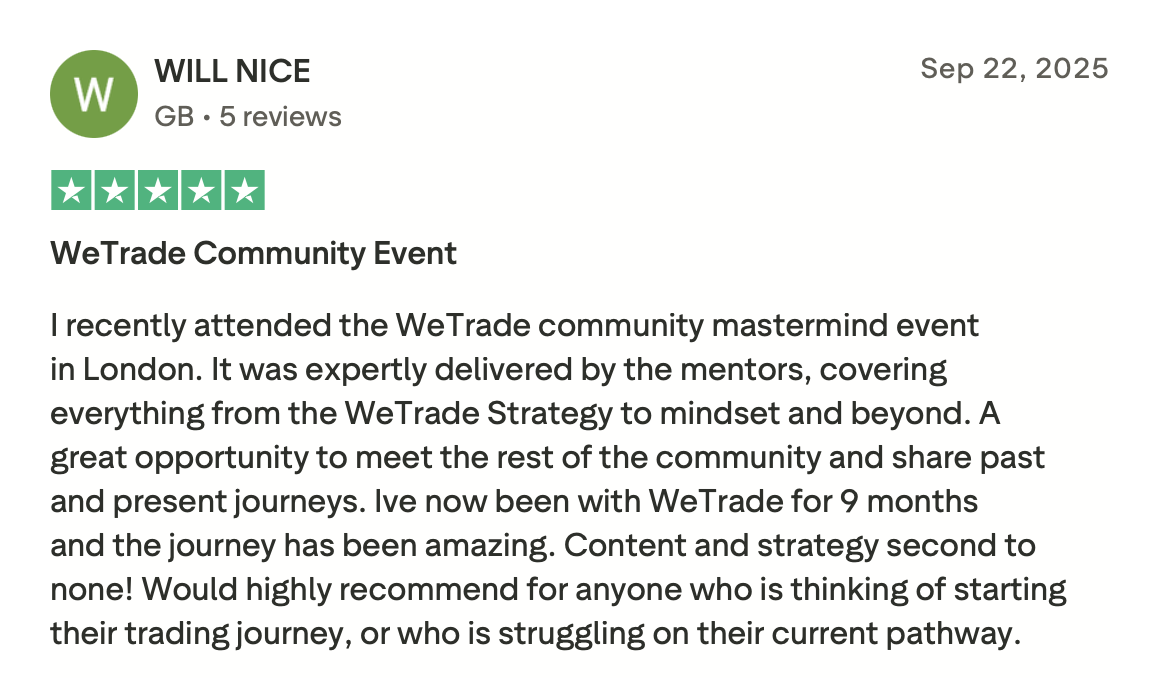 WeTrade Trustpilot review