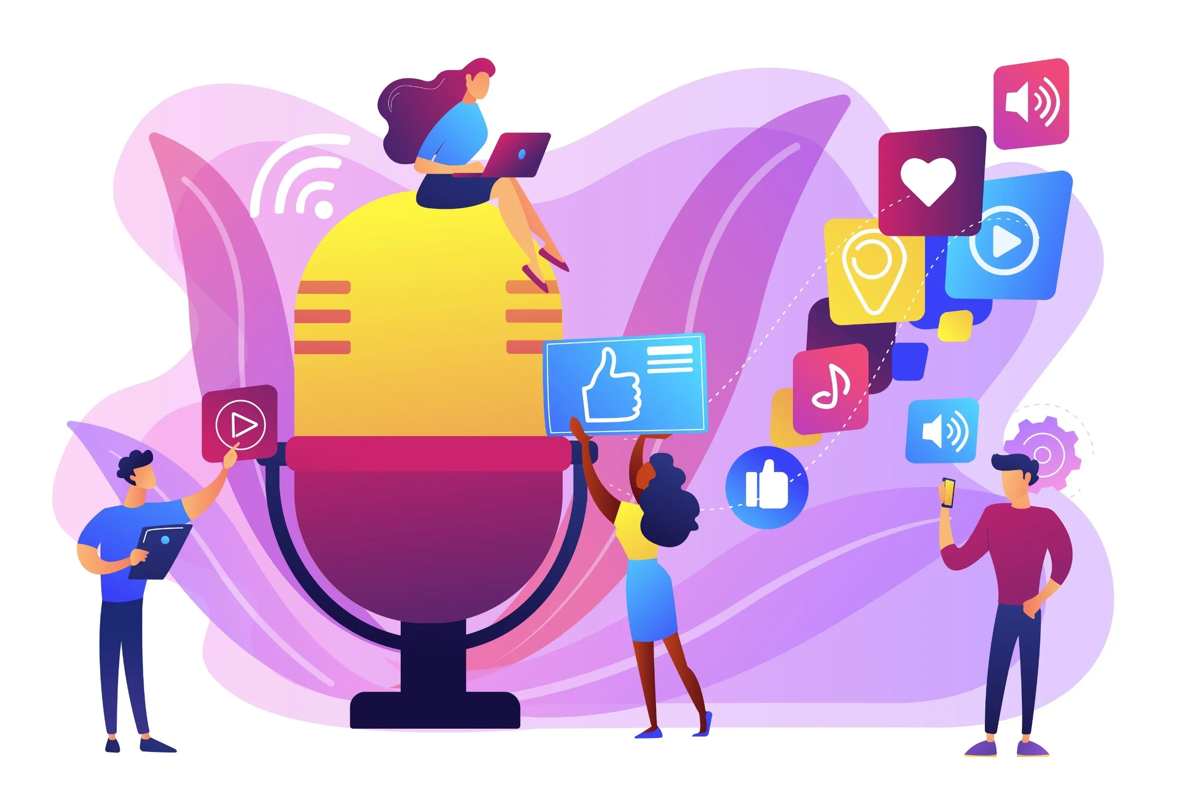 Social Media Podcast Vector