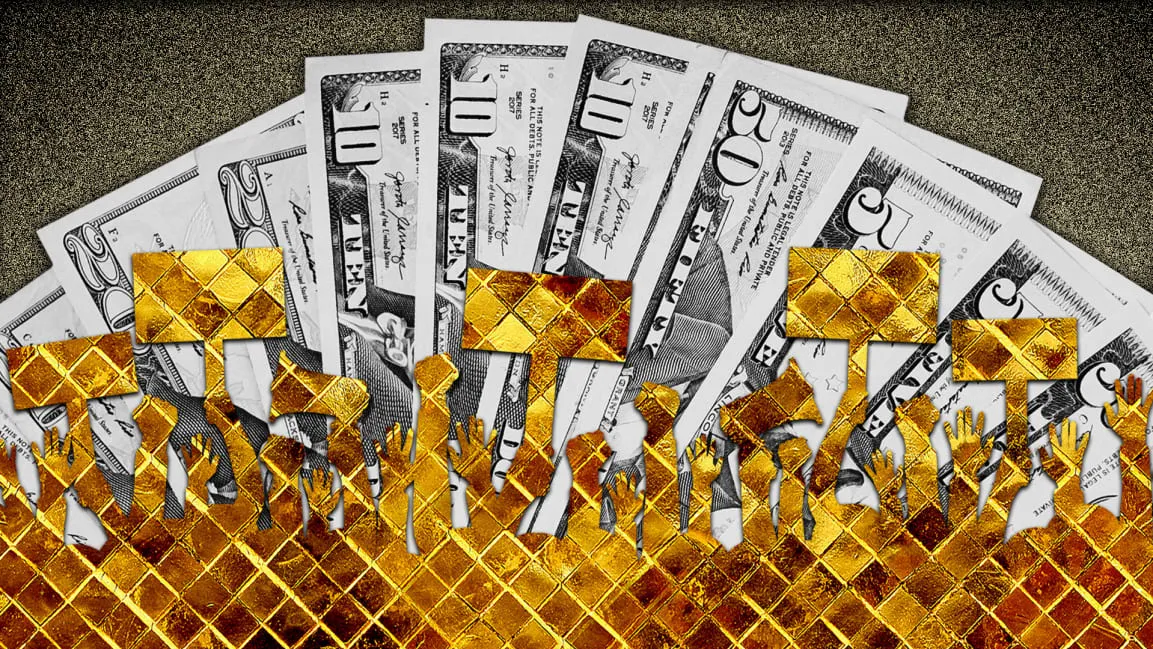 Cash and gold protest