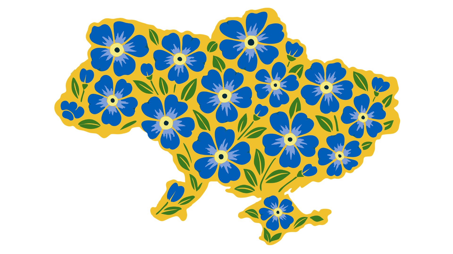 Forget-me-not flower as a symbol of Ukrainian children stolen by Russia