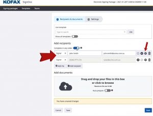 Step 3 Add your signer/recipients details