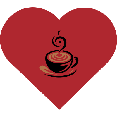 A heart with a coffee cup in it