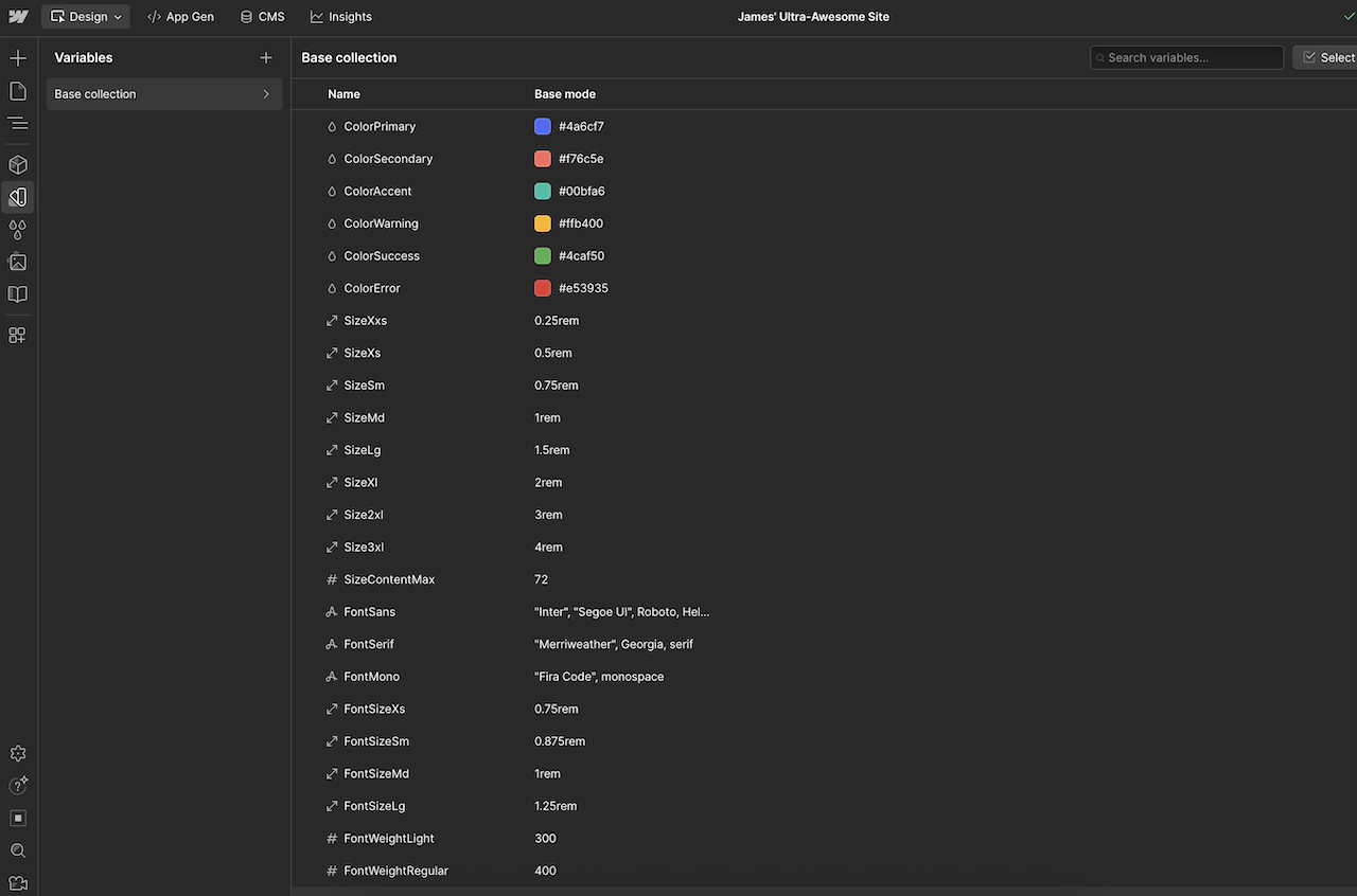 View the results in the Variables panel.