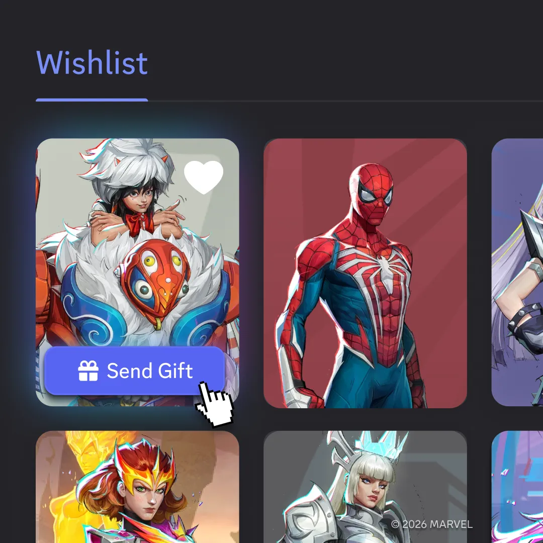 Wishlist user interface shown with a button labeled "Send Gift".