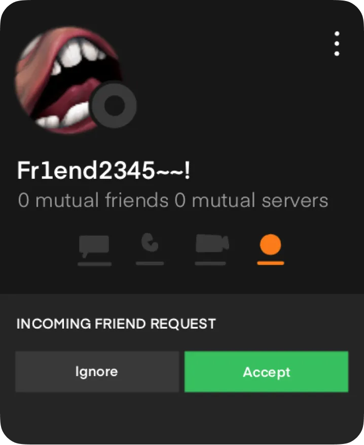 This friend request is likely UNACCEPTABLE