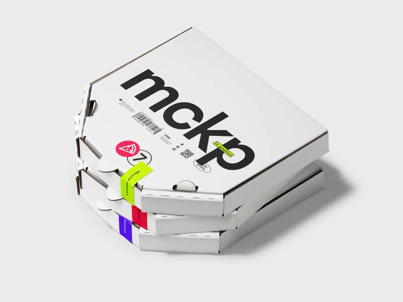 Pizza Box Mockup, Painted, Scene 03