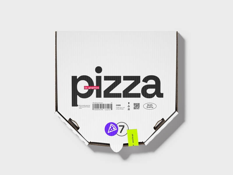 Pizza Box Mockup, Painted, Scene 05