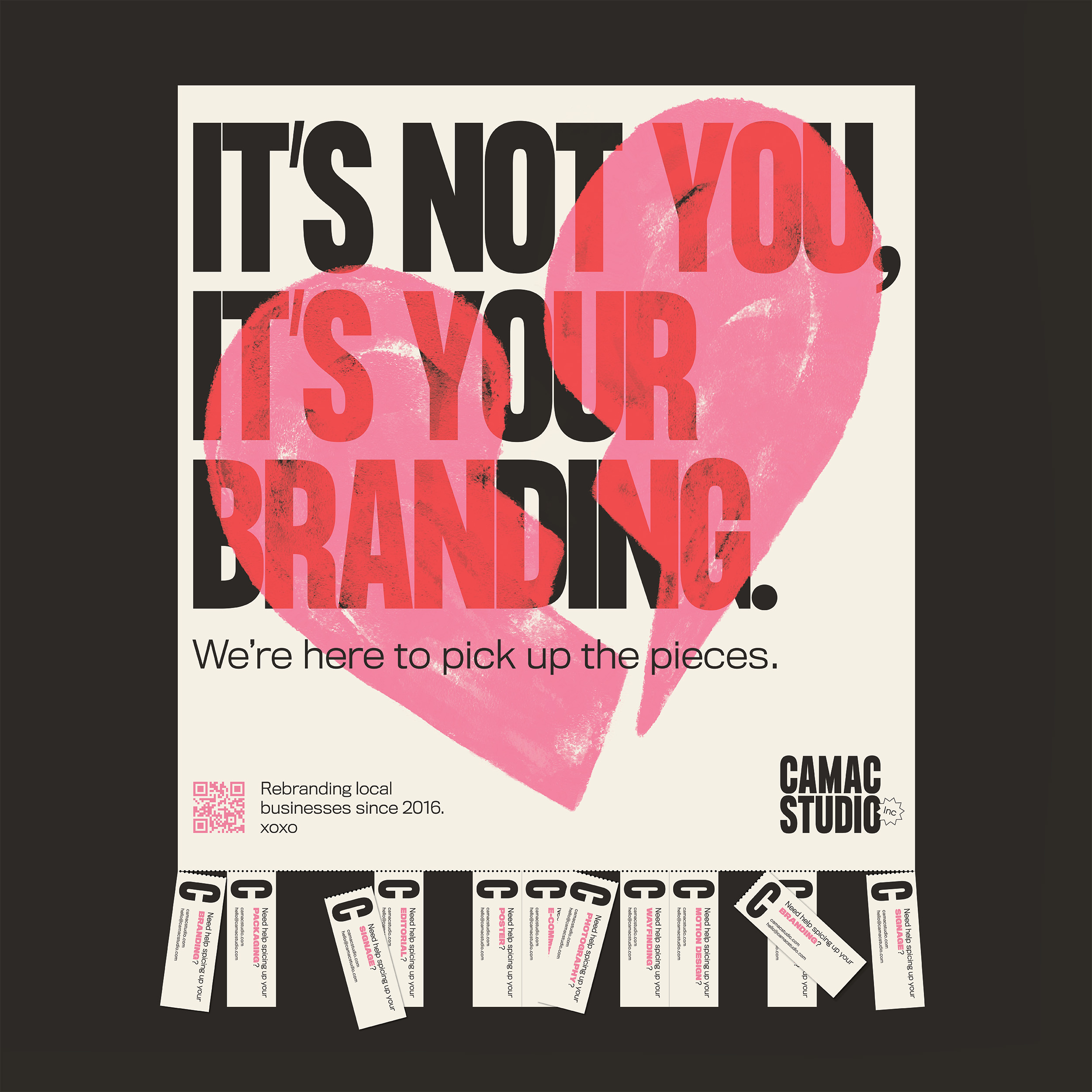 Digital mockup of the campaign poster on a black background.