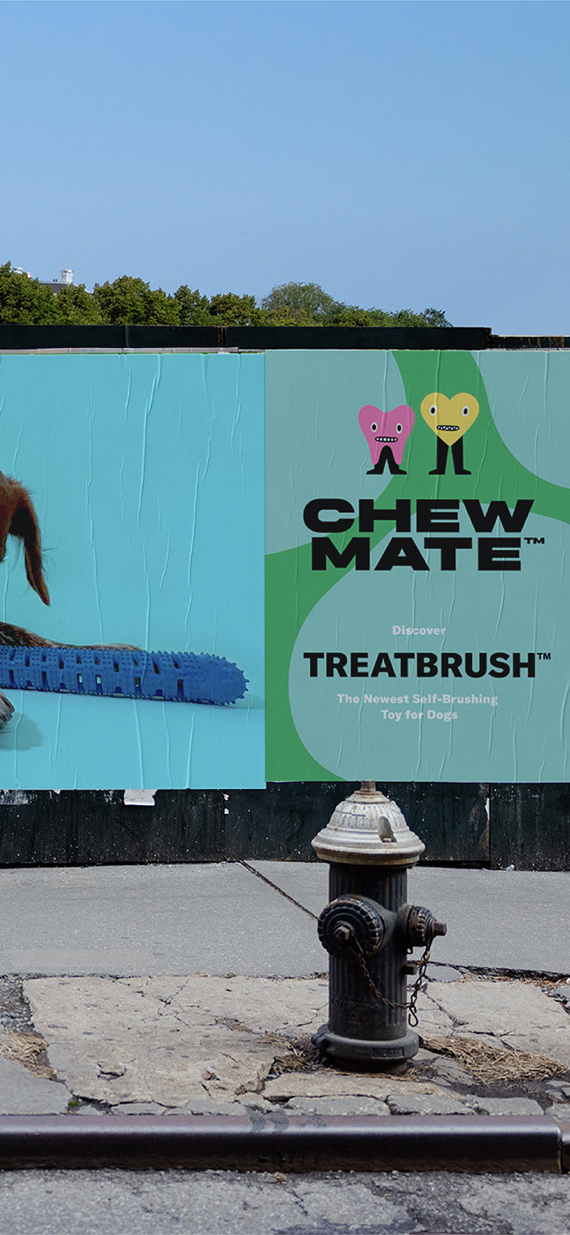 Mockup of a series of 3 posters to promote the release of Treatbrush™
