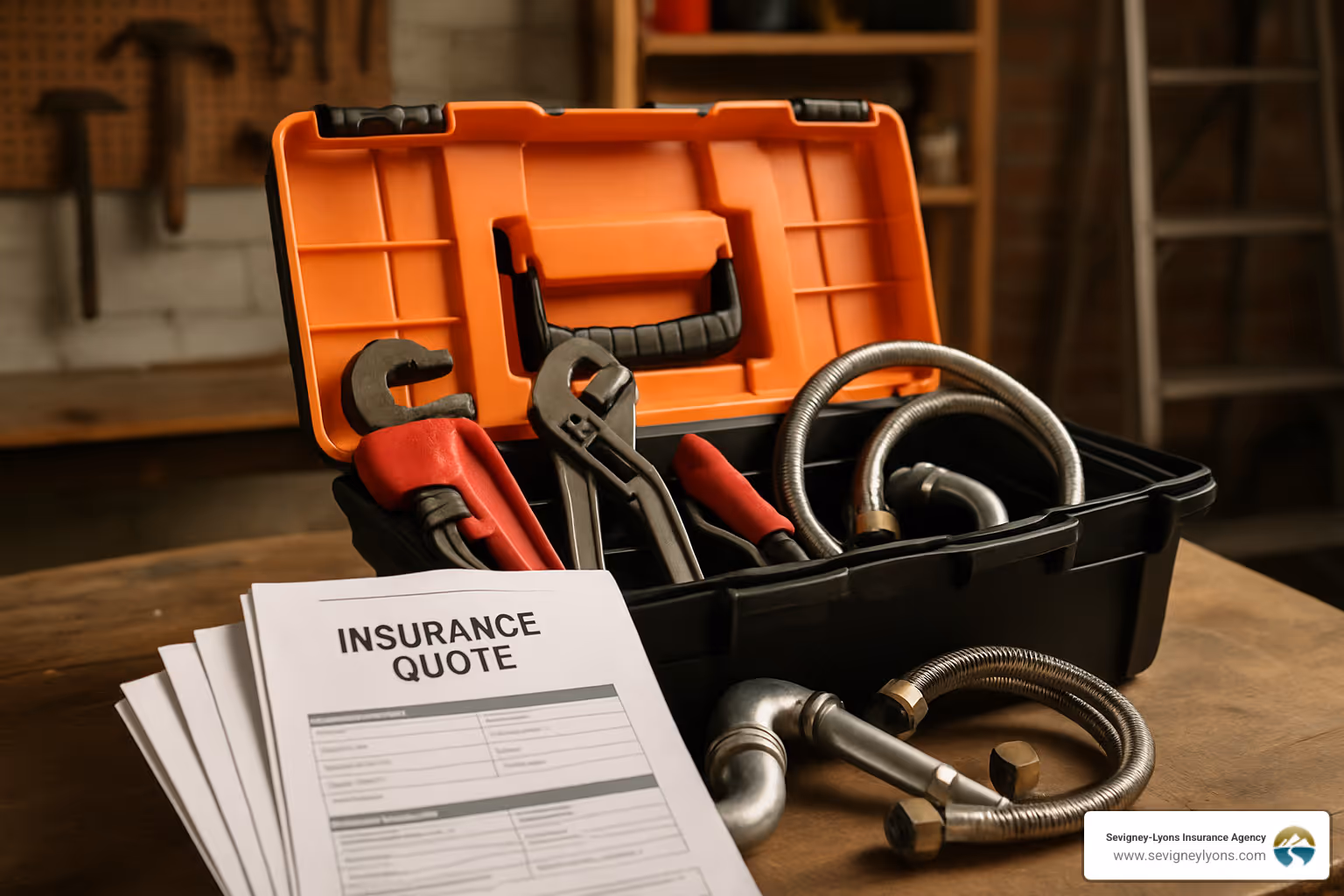 toolbox with insurance quote documents - do i need plumber insurance
