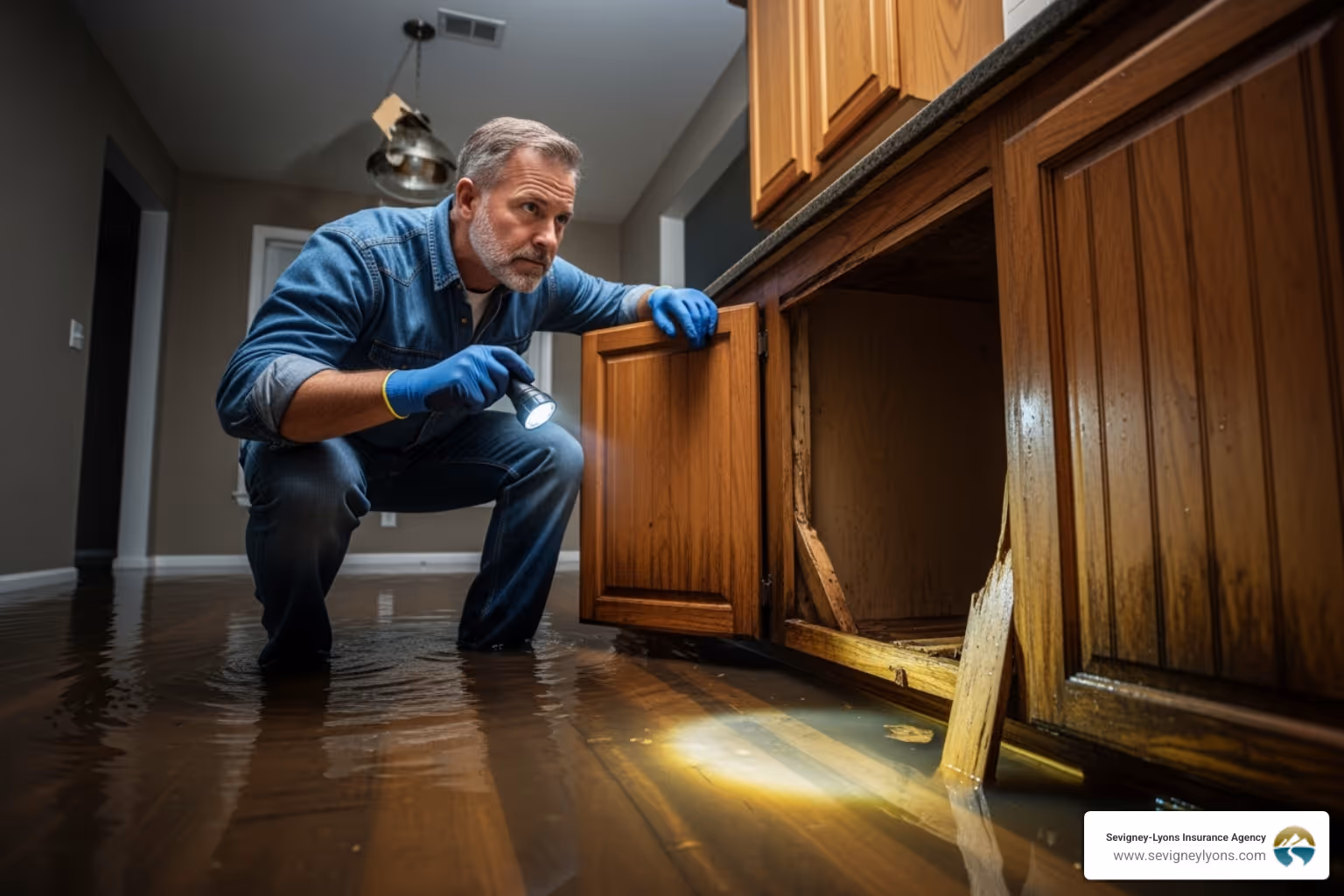 Flooded kitchen repair - insurance for plumbers