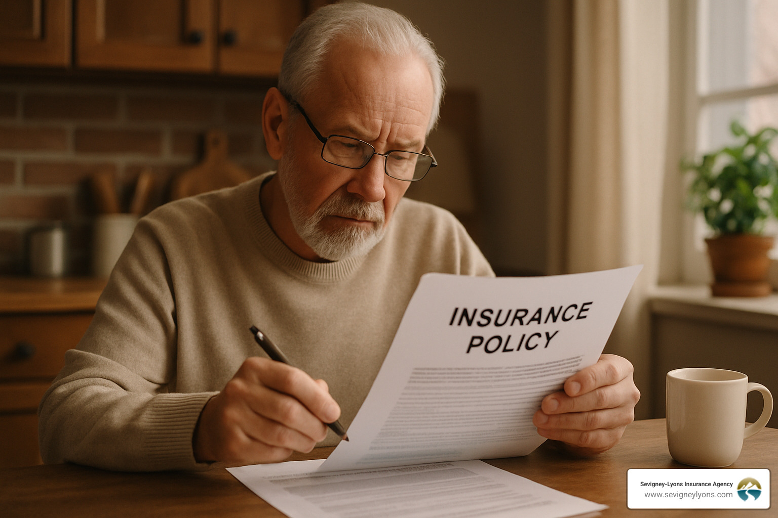 senior homeowner reviewing insurance policy documents - Home insurance for senior citizens senior homeowner reviewing insurance policy documents - Home insurance for senior citizens