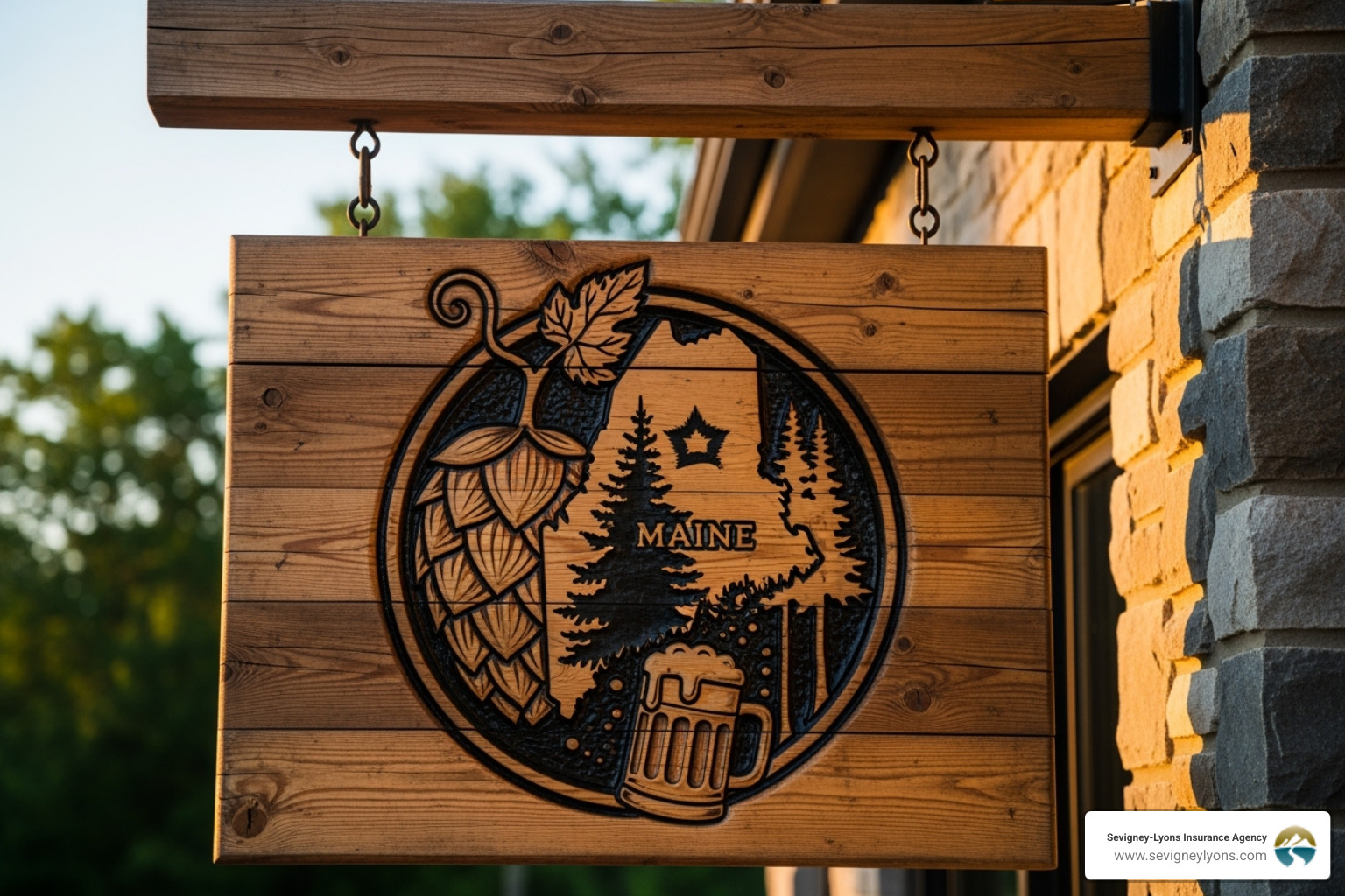 Brewed in Maine sign at a local brewery - dram shop insurance coverage