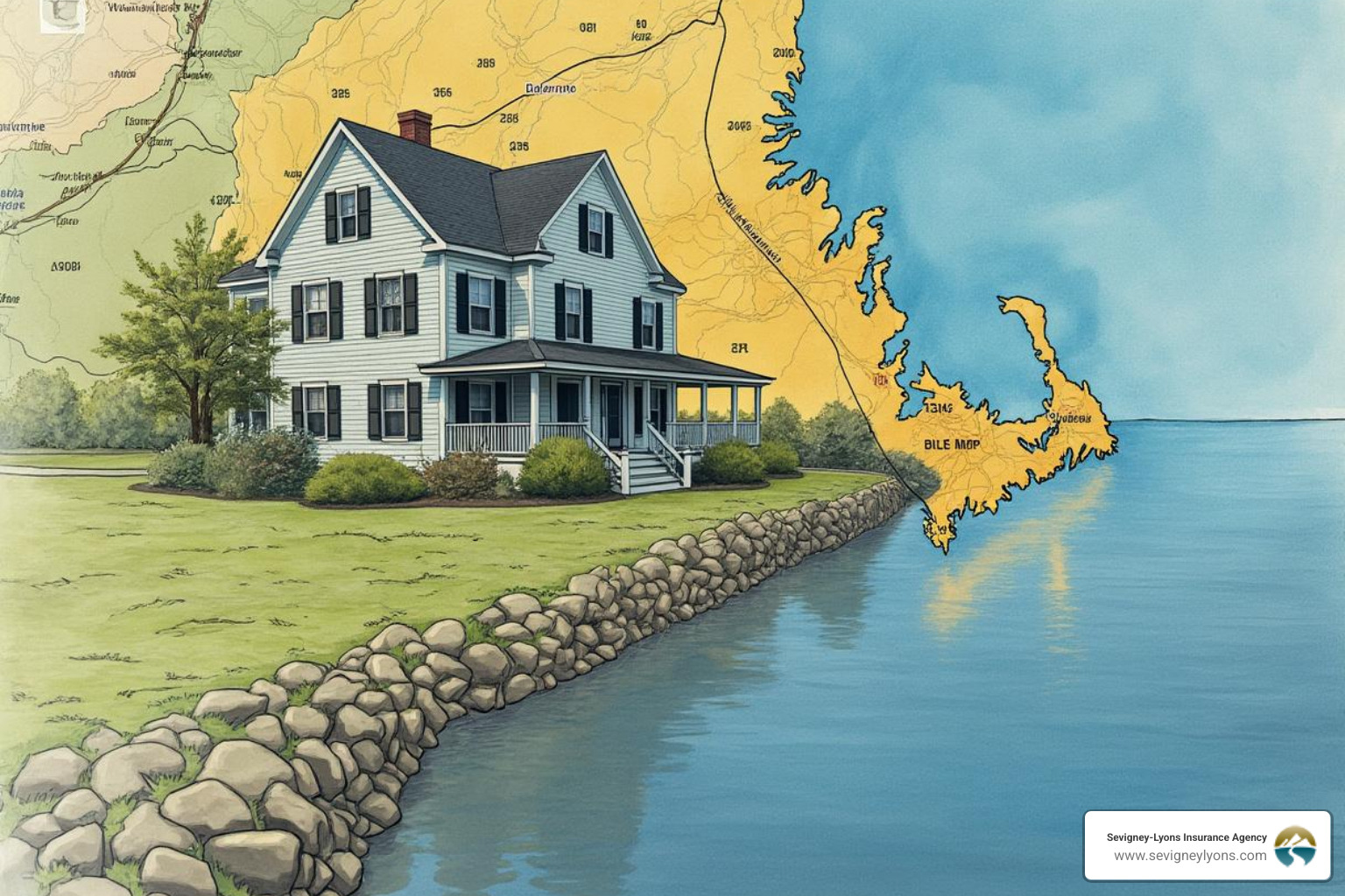 Elevation survey of a Biddeford home in a coastal flood zone – second home insurance Maine