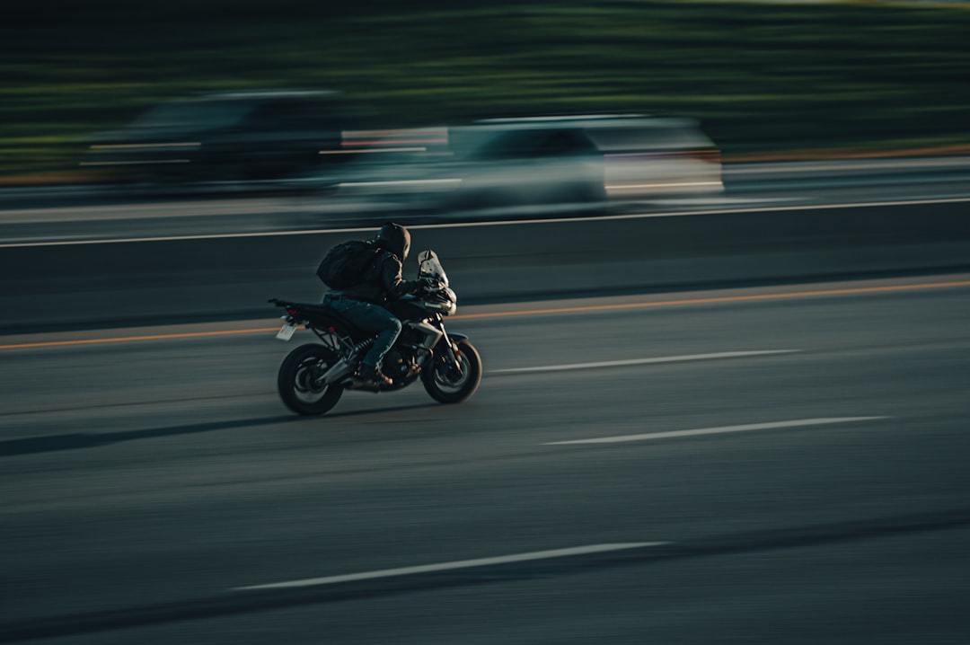 motorcycle rider on the road