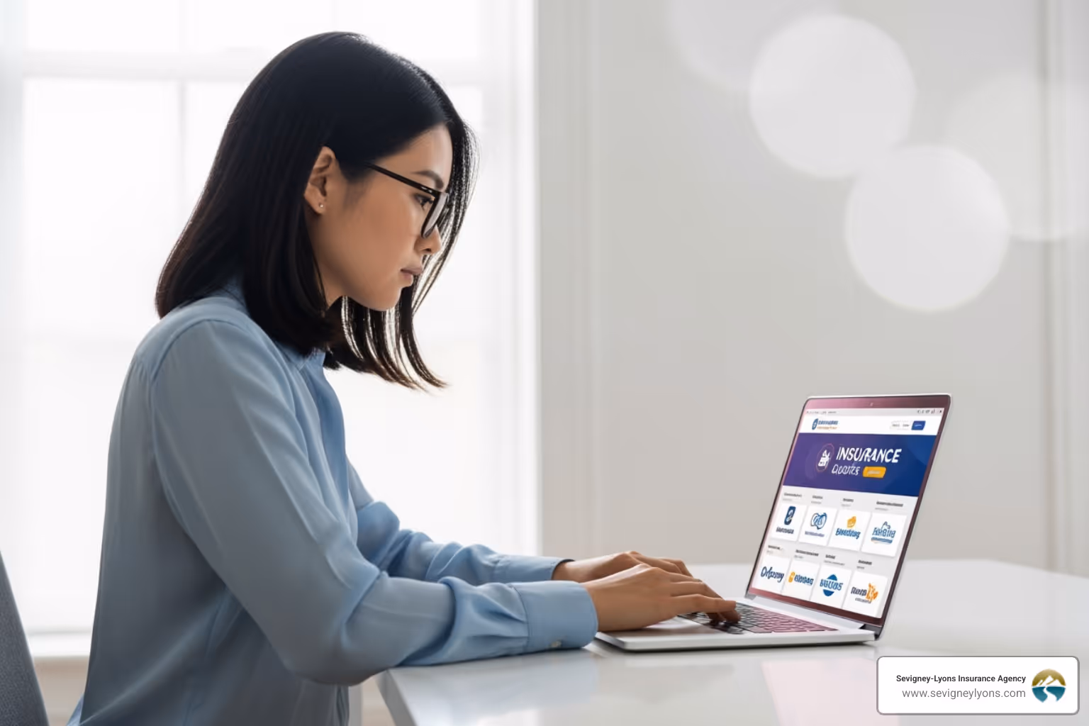 person comparing insurance quotes on laptop - Best motorcycle insurance quotes