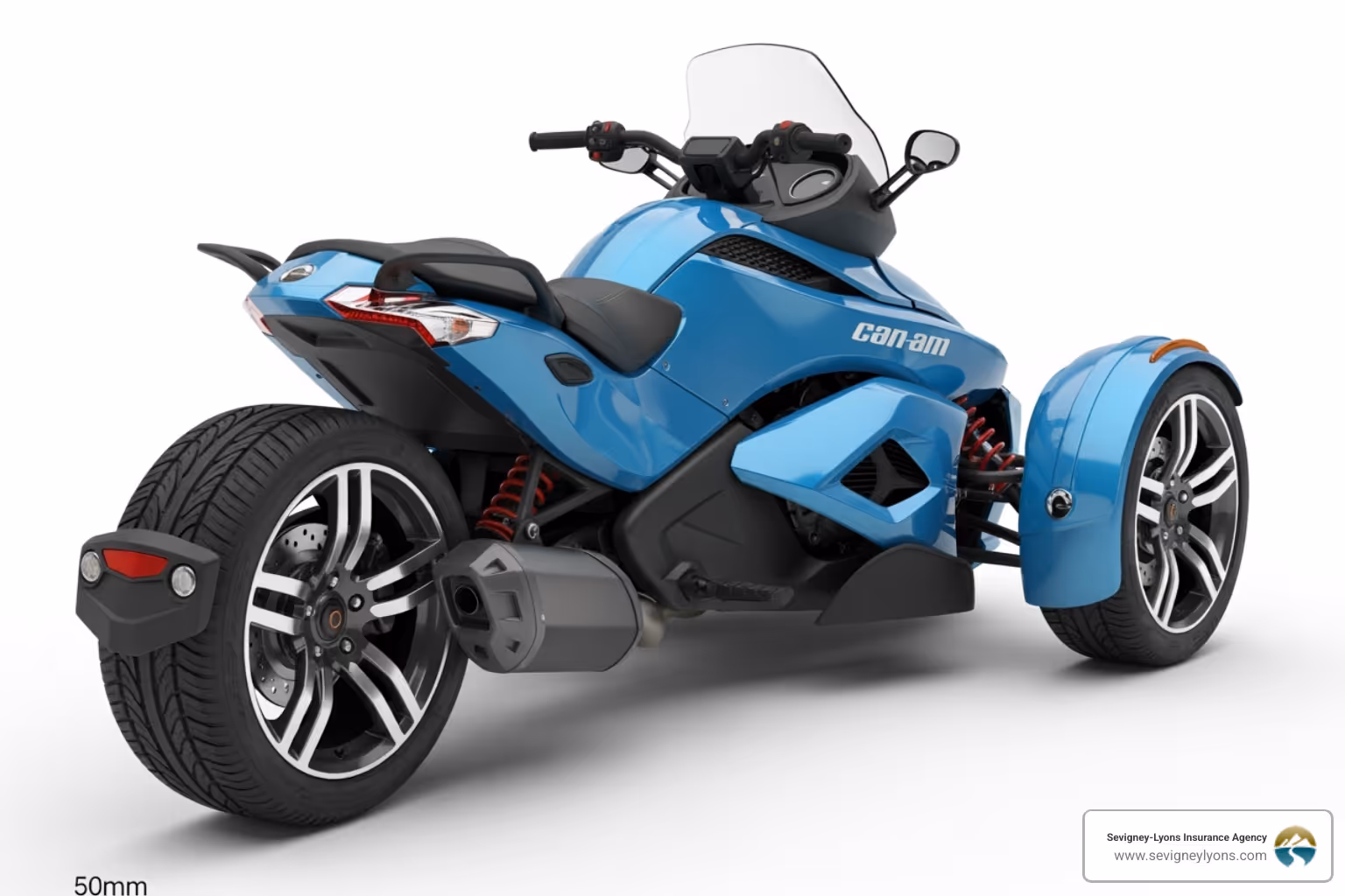 Can-Am Spyder's unique three-wheel "Y" frame design - Can-Am Spyder insurance