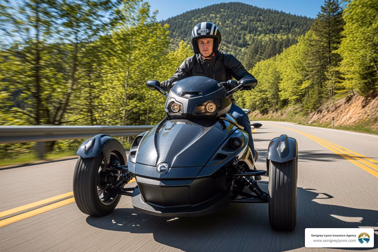 Sample insurance declaration page with key coverages highlighted - Can-Am Spyder insurance