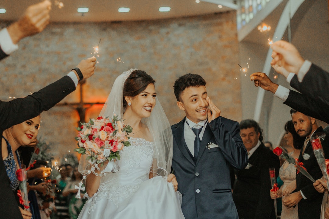 Image of a couple happily celebrating at their wedding, worry-free - dram shop insurance special event Image of a couple happily celebrating at their wedding, worry-free - dram shop insurance special event