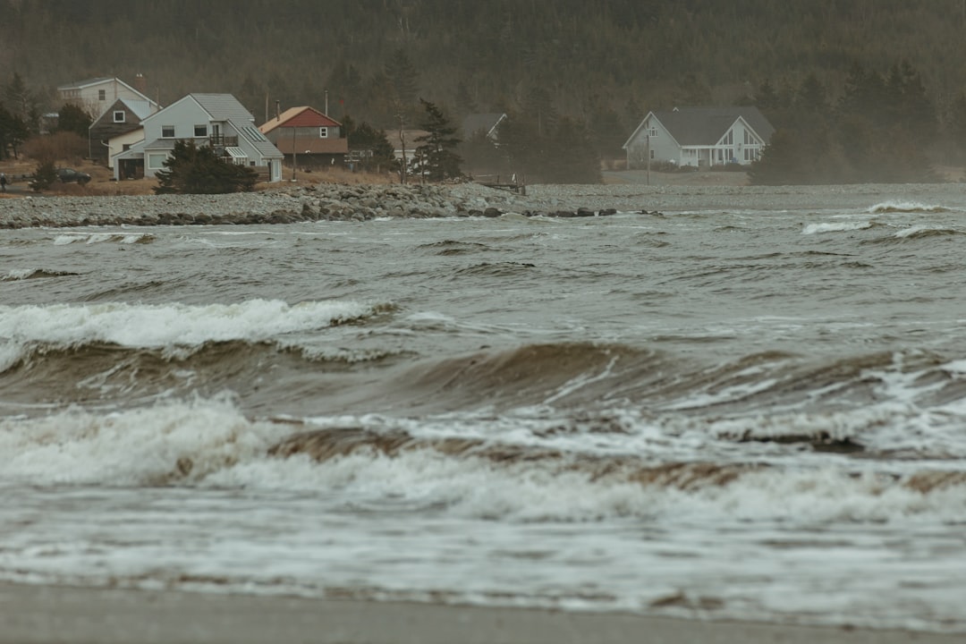 kennebunk beach view from a stormy ocean Insurance Kennebunk Maine 