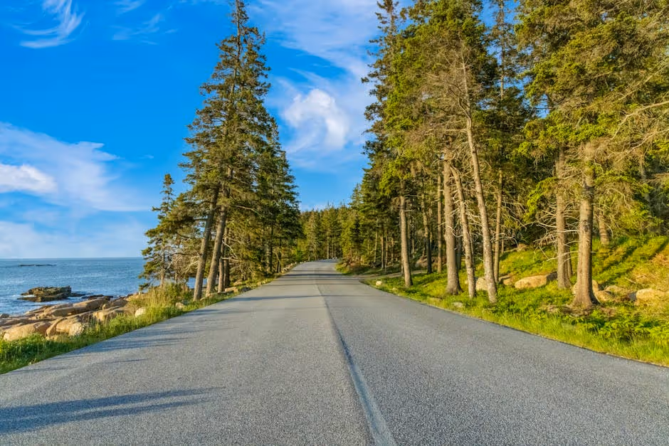 Scenic coastal road in Maine - Safe driver discount