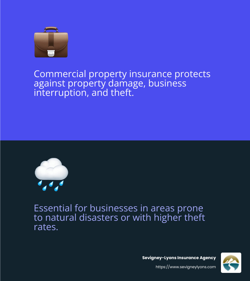 Infographic about commercial property insurance coverage - commercial property insurance infographic 2_facts_emoji_blue