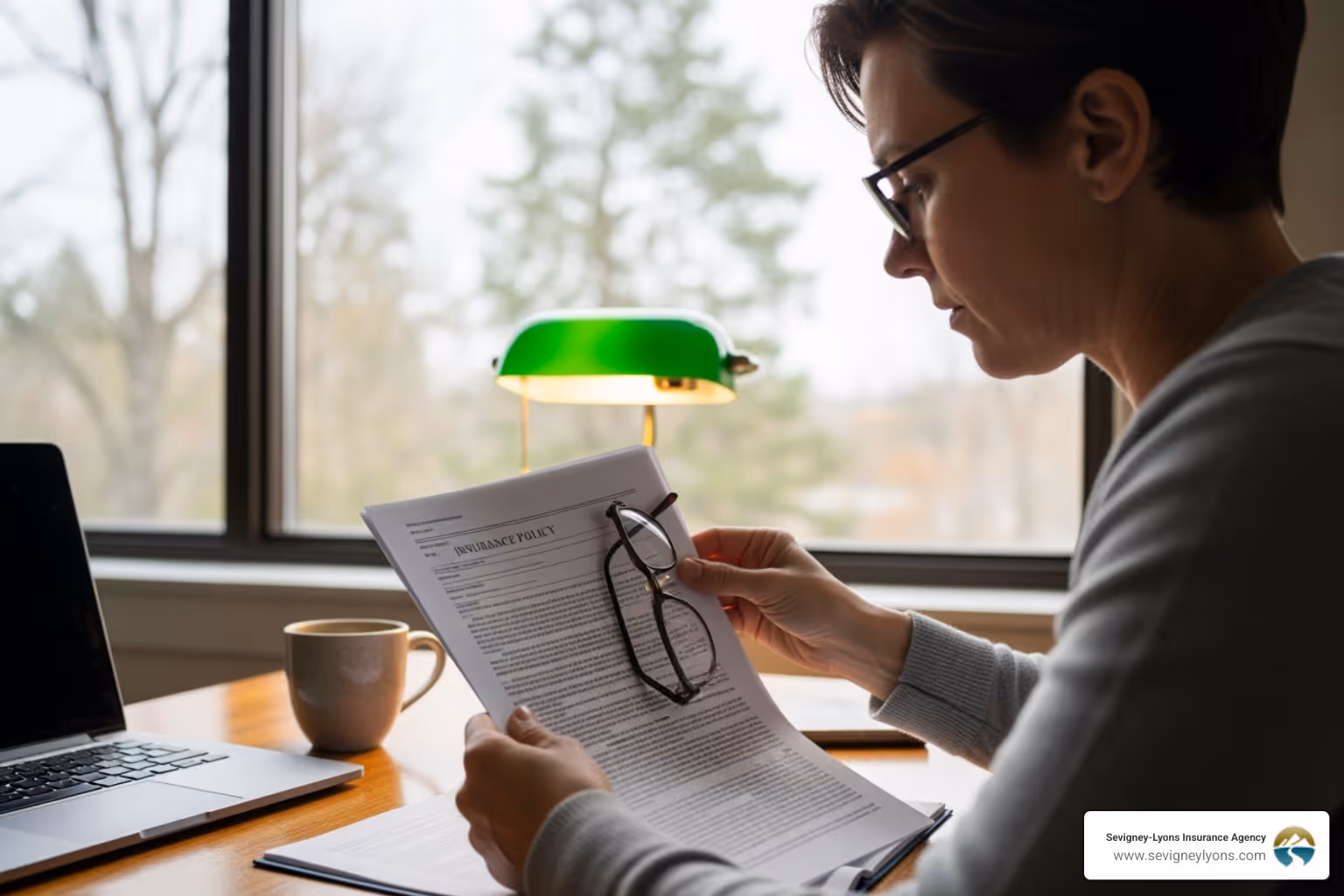 Image of a person reviewing an insurance policy document - Investment property insurance Image of a person reviewing an insurance policy document - Investment property insurance