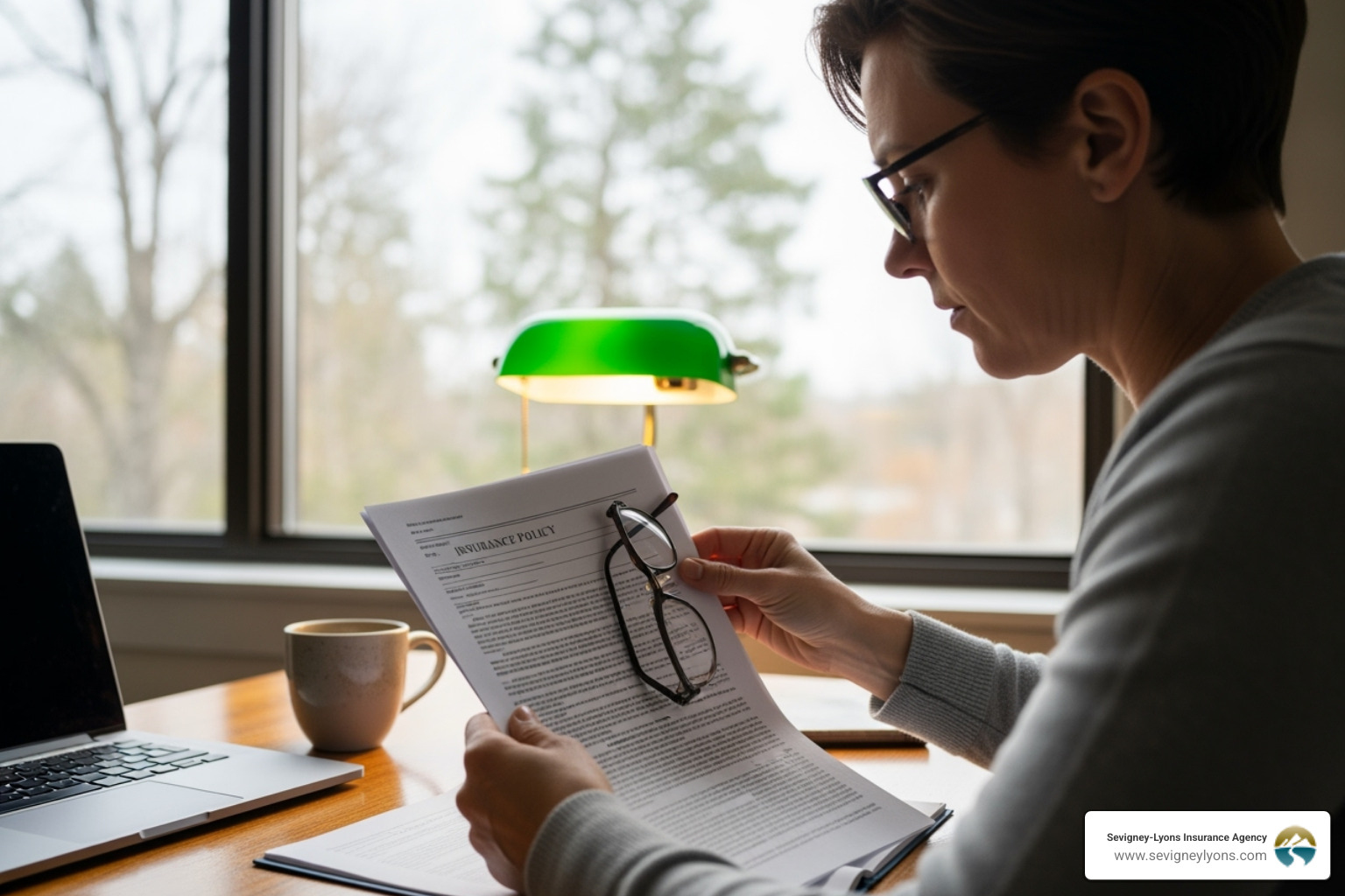 Image of a person reviewing an insurance policy document - Investment property insurance