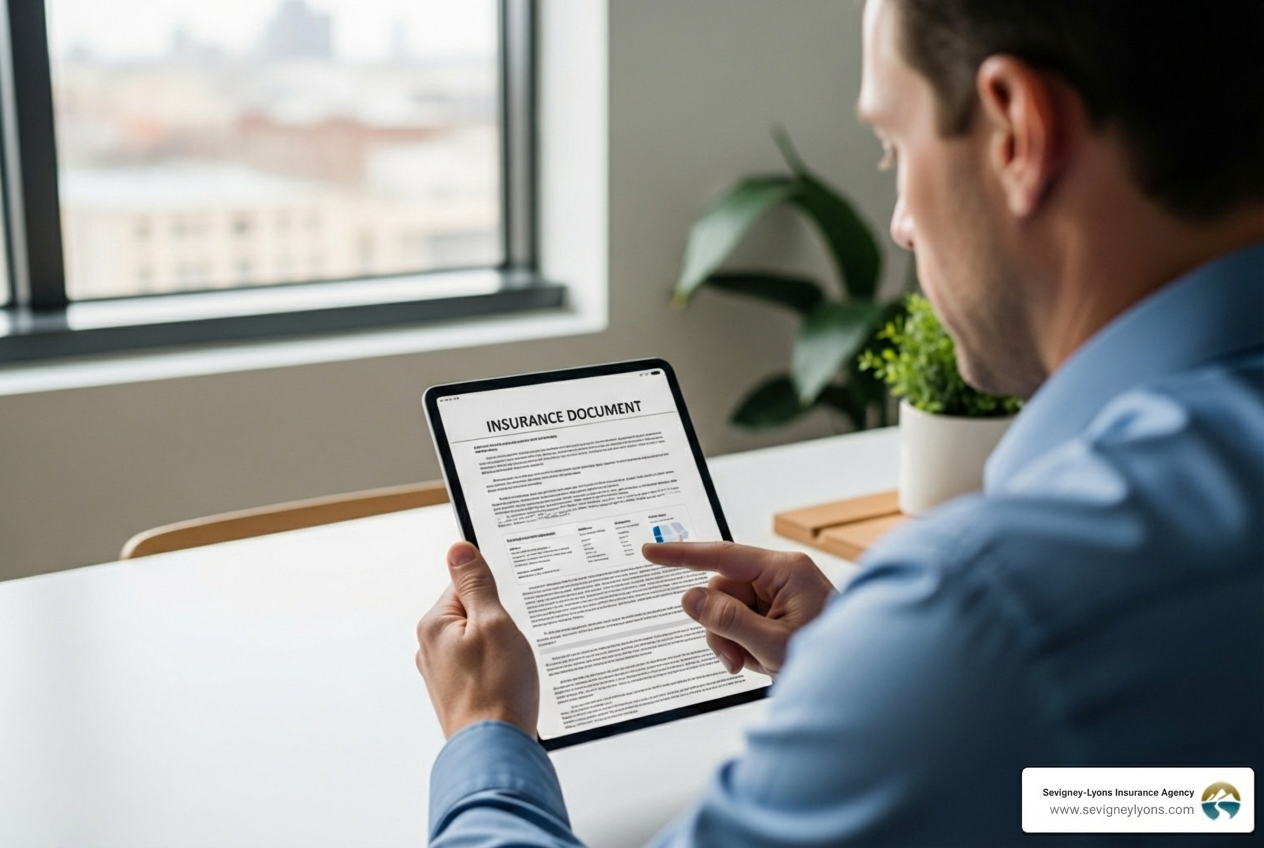 A person reviewing an insurance document on a tablet - Commercial vehicle fleet insurance