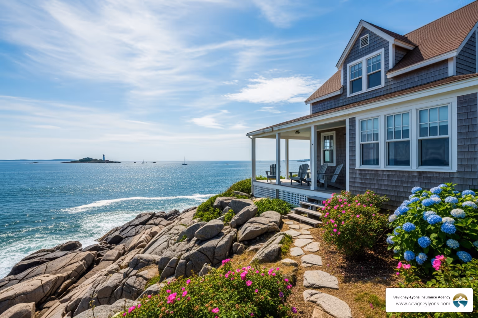 Maine coastal home - best Maine home insurance concept