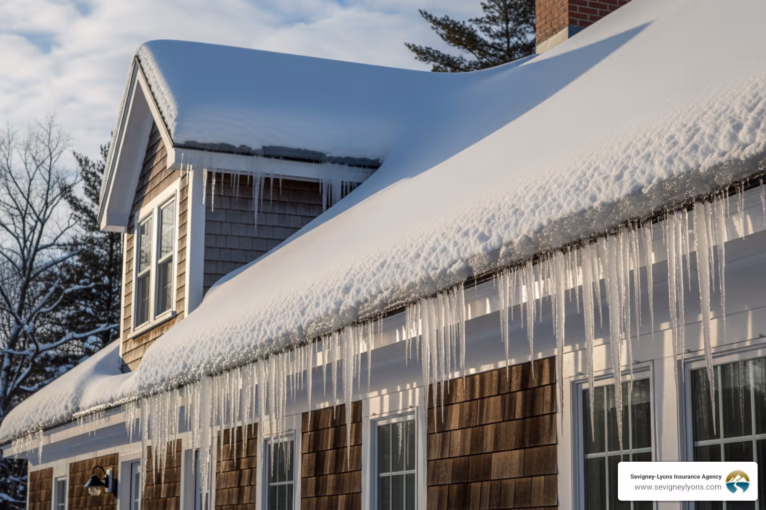 Snow-covered roof in Maine - Maine home insurance *