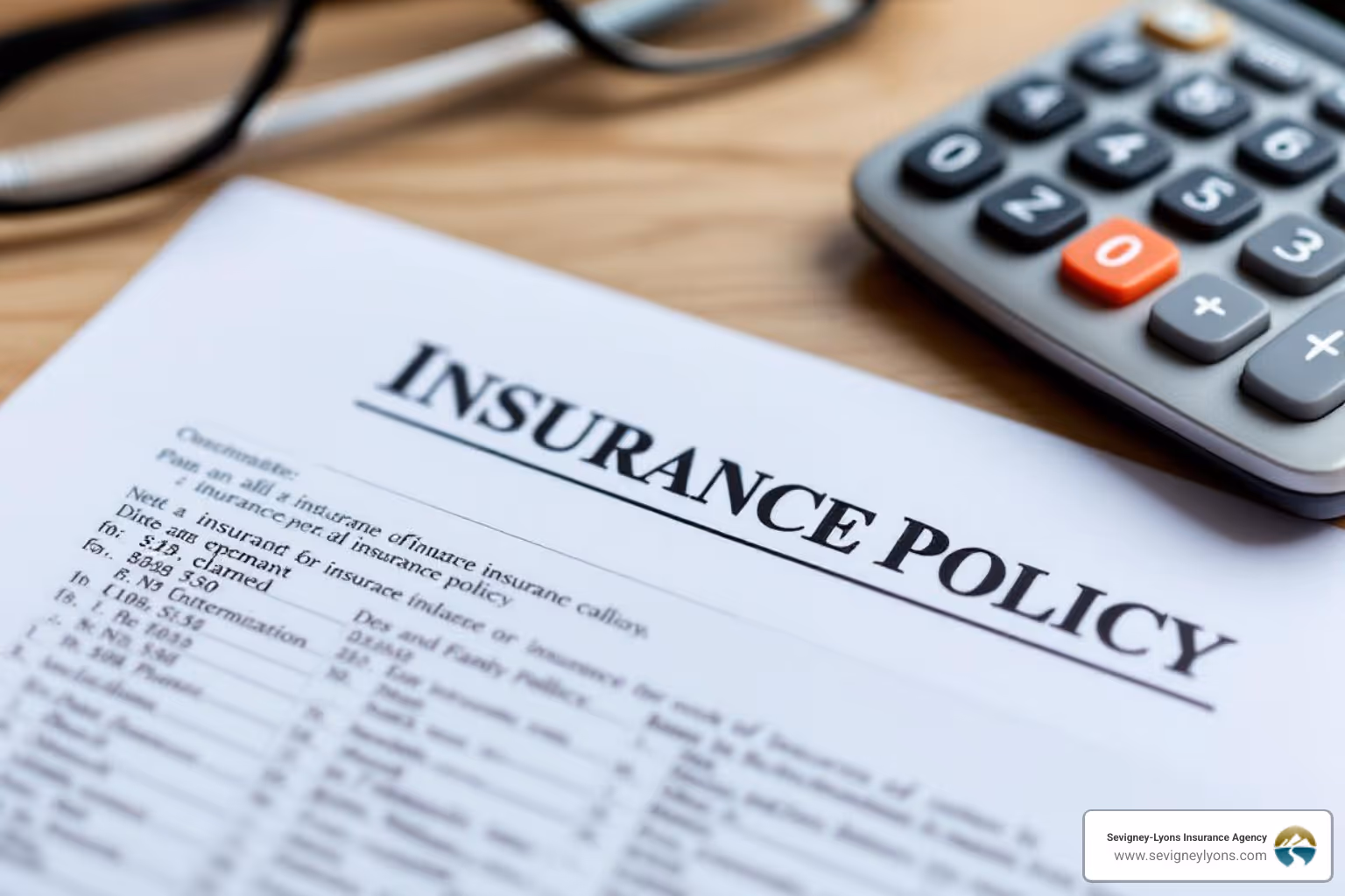 calculator next to an insurance policy document - affordable home insurance *